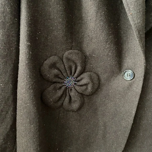 Evelyn blazer&suit jacket women green size 14W with 2 beautiful flowers accent - Picture 8 of 8